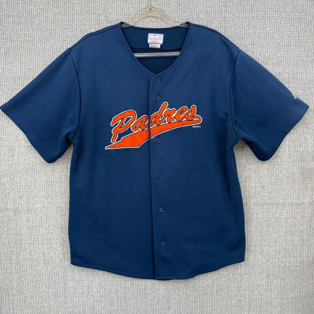 Vtg‎ 1999 Padres Logo Athletic MLB Baseball Jersey Button Up Short Sleeve Sz M